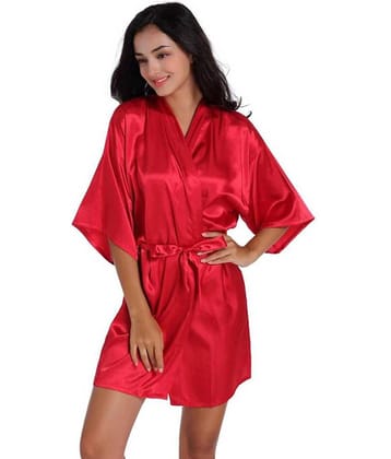 Celosia Satin Robes - Red Single
