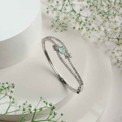 Narah Diamond Bracelet-CZ DIAMOND STONES ALLOY / WHITE MINT
