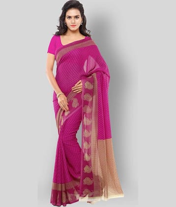 ANAND SAREES Georgette Printed Saree With Unstitched Blouse Piece ( Pink )