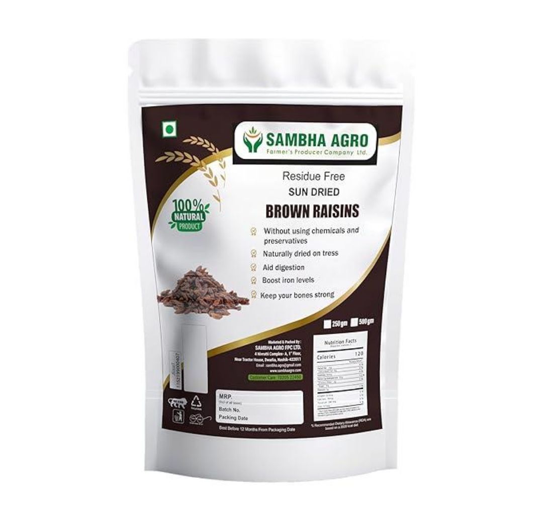 SAMBHA AGRO Sun Dried Brown Raisins