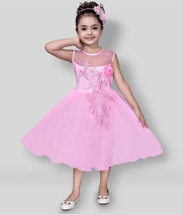 Arshia Fashions Net Frock For Girls ( Pack of 1 , Sky Blue )