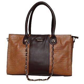 Vara Leather Bag For Women's Faux Leather Tote Handbag, Handbag For Women Black Crocodile Pattern, Chain Strap