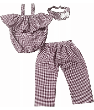 harshvardhanmart Baby Girls Cotton Blend Tops & Bottoms Sets ( Red )