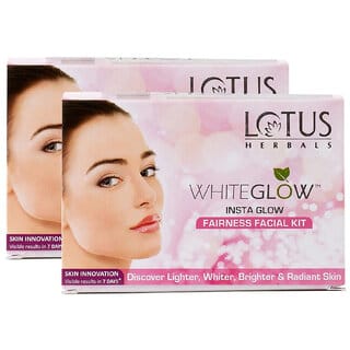 Lotus Herbals Whiteglow Insta Glow 1 Facial Kit  For Radiant Glowing Skin  Natural Ingredients  40G ( Pack Of 2 )