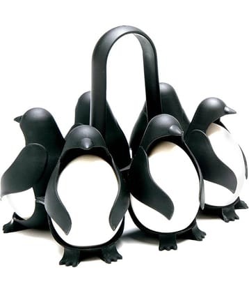Penguin-Shaped Boiled Egg Cooker 3-in-1 Cook, Serve and Store Egg Holder Egg Cooker  (6 Eggs)