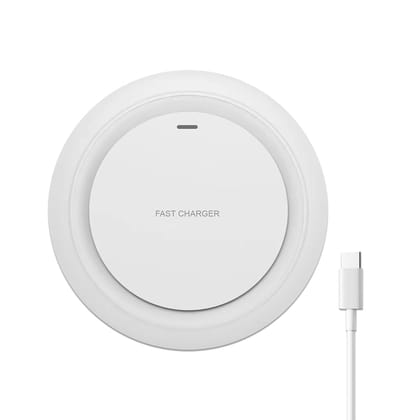 Muvit 15W Round Wireless Charger Pad for iPhone and Samsung-White