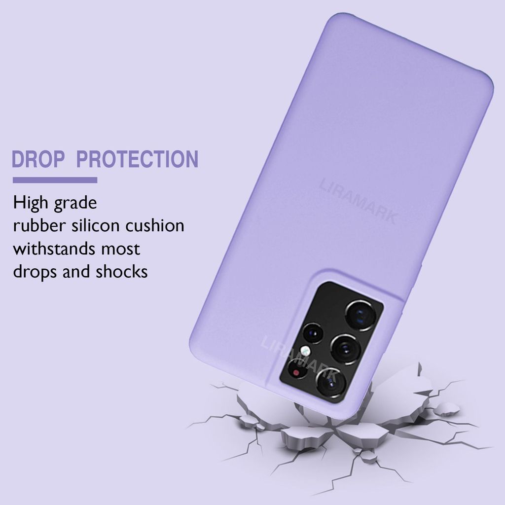 LIRAMARK Liquid Silicone Soft Back Cover Case for Samsung Galaxy S21 Ultra