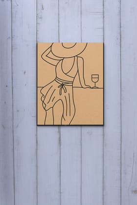 Dbeautify's MDF DIY Woman in Summer Hat Line Art