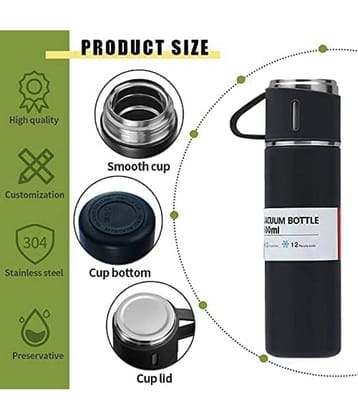 Saykhus Steel Vacuum Flask Black Steel Flask ( 500 ml )