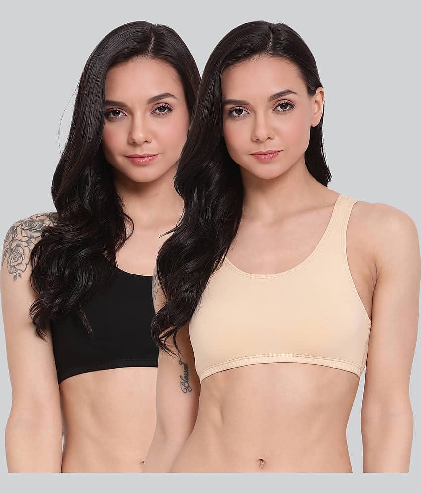 LYRA Pack of 2 Cotton Women's Teenage Bra ( Multicolor )