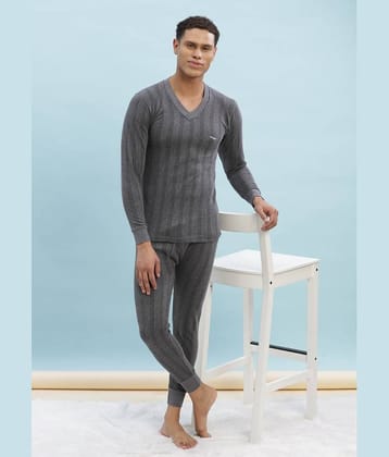 Dollar Ultra Pack of 1 Cotton Blend Thermal Sets For Men's ( Grey )