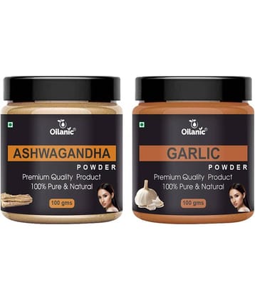 Oilanic 100% Pure Ashwagandha Powder & Garlic Powder For Skincare Hair Mask 200 g Pack of 2