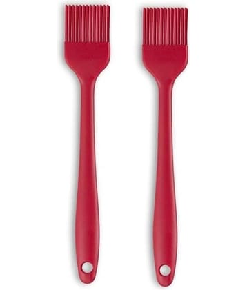 Baskety Red Silicone Basting Pastry Brush Spatula ( Pack of 2 )