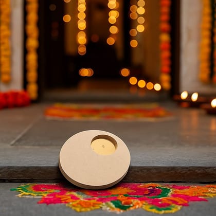 Dbeautify's Round MDF T-Light Candle Holder