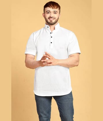 IQIVLI Cotton Flex Regular Fit Solids Half Sleeves Men's Casual Shirt - White ( Pack of 1 )