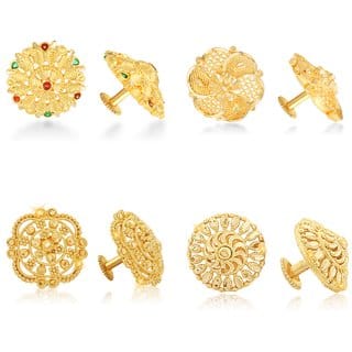 Vighnaharta Sizzling Fancy Alloy Gold Plated Stud Earring Combo set For Women and Girls