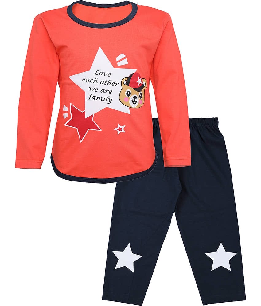 CATCUB Pack of 1 Boys Cotton Set ( Orange )