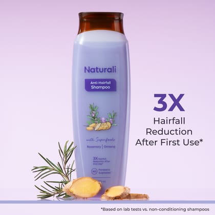 Naturali Anti-Hairfall Shampoo with Rosemary, Korean Ginseng & Biotin-370ml