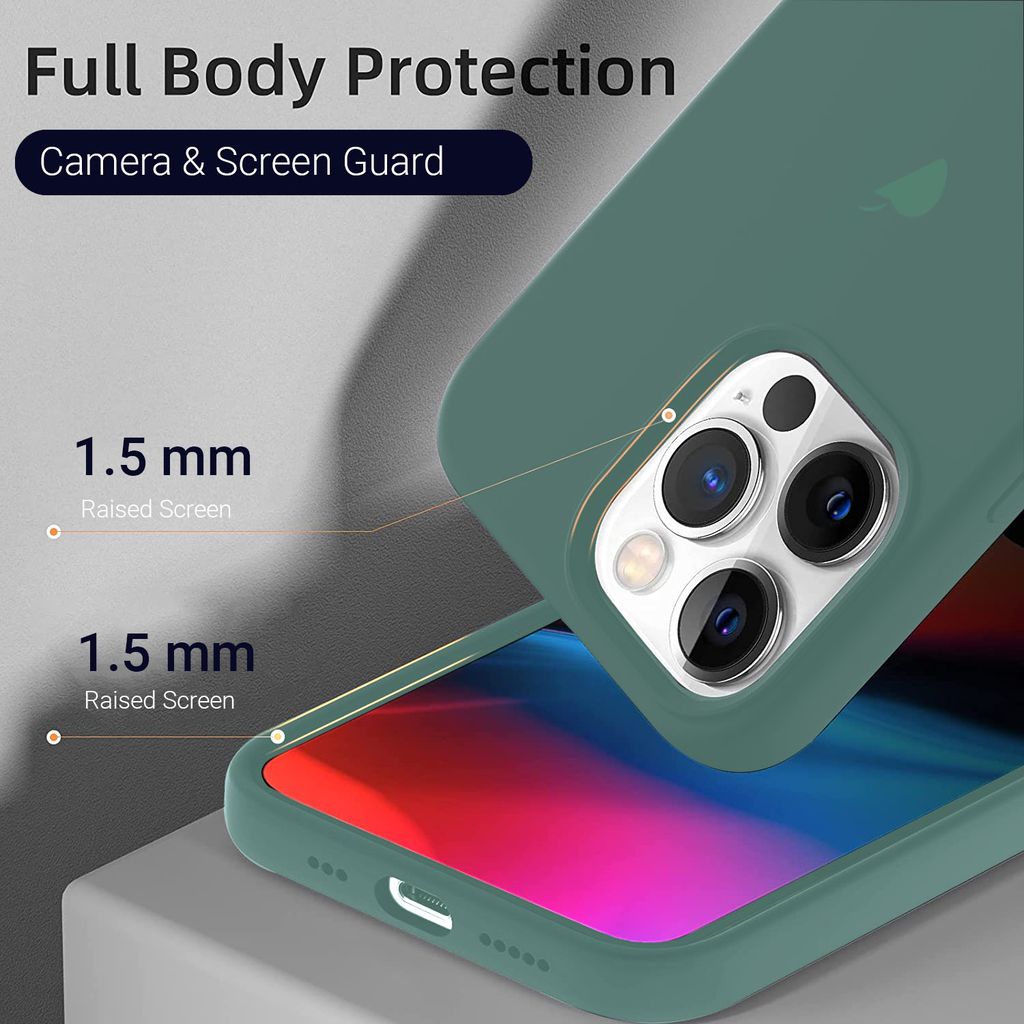 LIRAMARK Liquid Silicone Soft Back Cover Case for Apple iPhone 13 Pro Max (6.7 Inch)