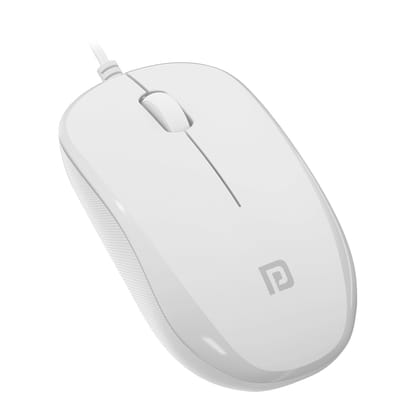 Portronics Toad 102 Wired Mouse with 3 Buttons (White)