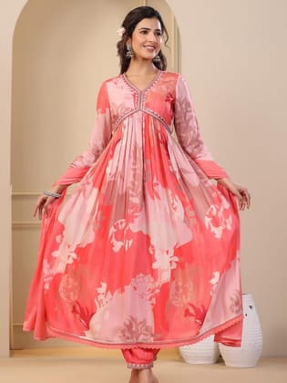 Muslin Printed Suit Set-S