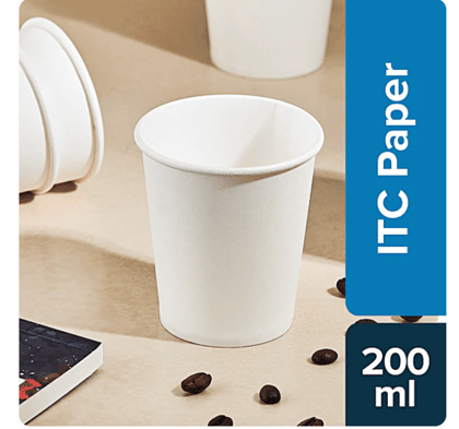 Disposable Party Paper Cups/Glass, 200 ml (Pack of 25)