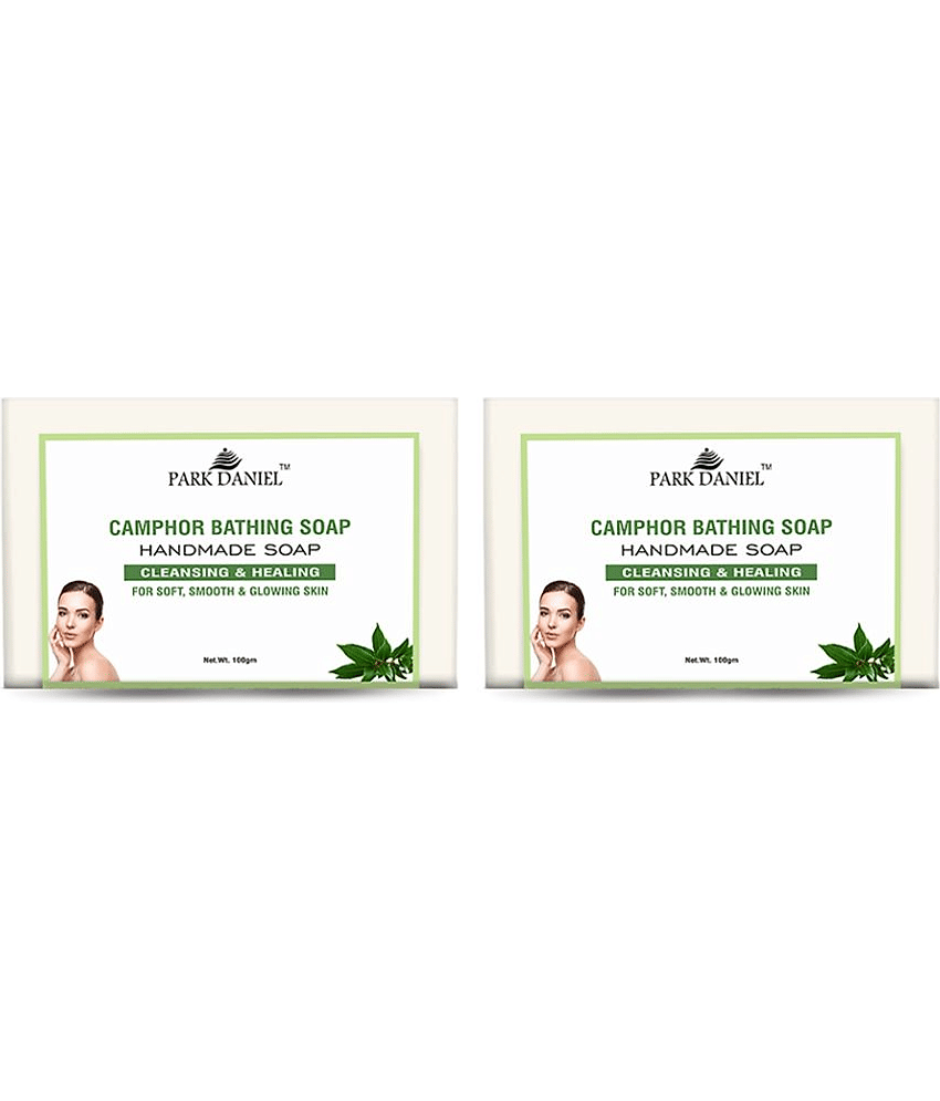 Park Daniel Premium Camphor Bathing Bar Soap for Soft, Smooth and Glowing Skin Pack of 2 of 100 Grams(200 Grams)