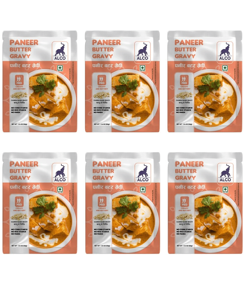 Alco Spices Paneer Butter Gravy : Natural & Fresh Instant Gravy (6 x 50gm) 300 gm