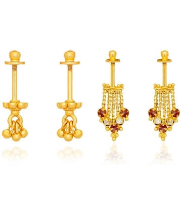 LUV FASHION Gold EarCuff Earrings ( Pack of 2 )