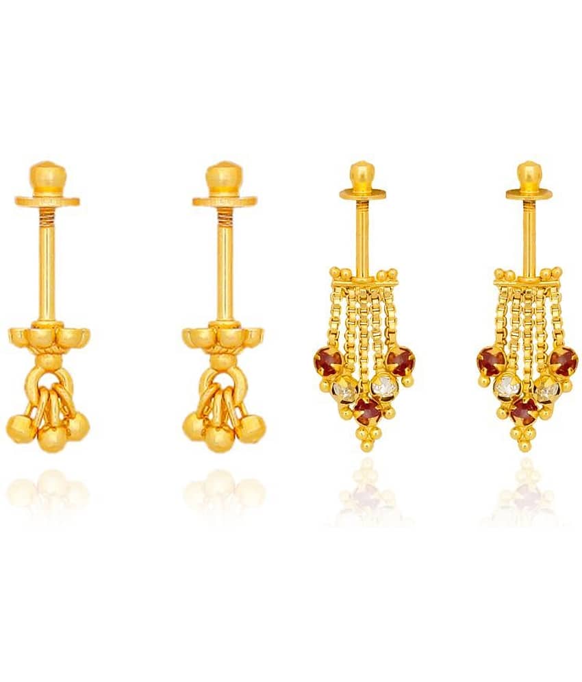 LUV FASHION Gold EarCuff Earrings ( Pack of 2 )