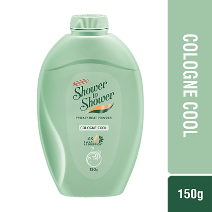 Shower To Shower Prickly Heat Powder - Cologne Cool, Ayurvedic, 2X Sweat Absorption, 150 G Shower To Shower Prickly Heat Powder - Cologne Cool, Ayurvedic, 2X Sweat Absorption, 150 G