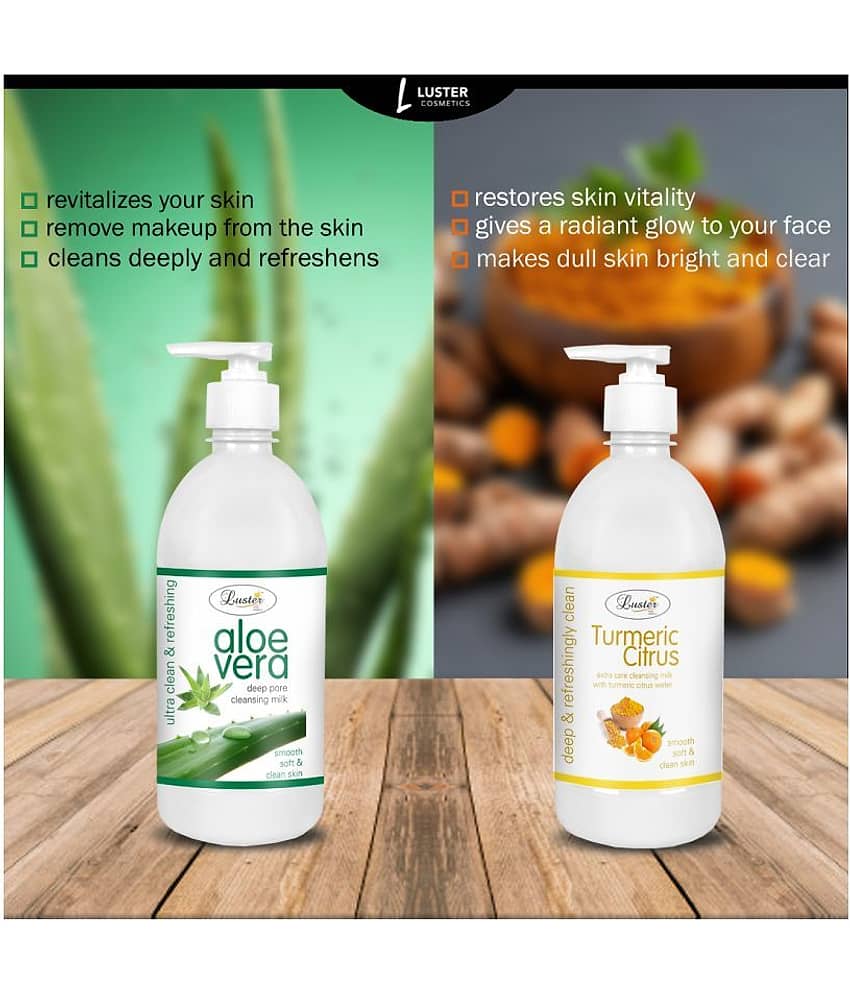 Luster Aloe vera + Turmeric Citrus Milk Cleanser 500 mL Pack of 2