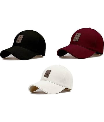 BAYEMA Pack of 3 Cotton Men's Cap ( Multiciolor 3 )