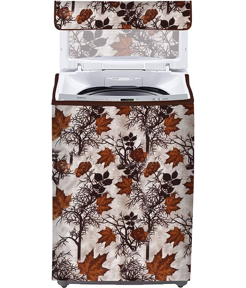 E-Retailer Single Polyester Brown Washing Machine Cover for Universal Top Load