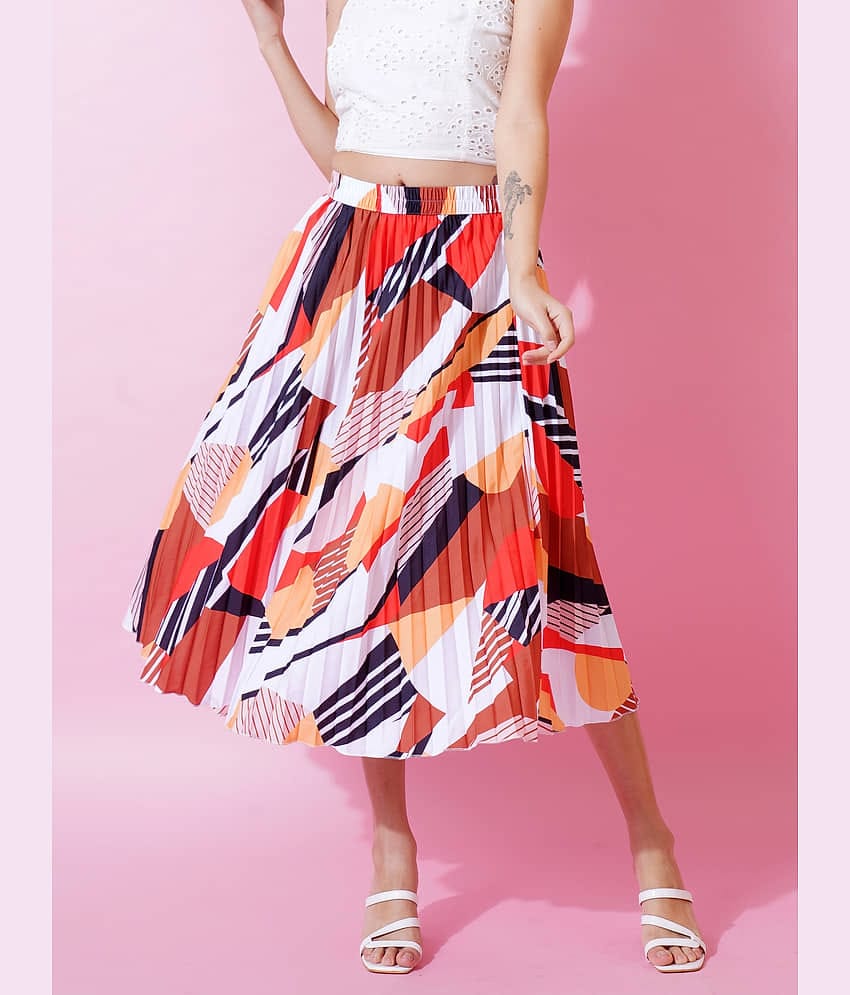 ZWERLON White Crepe Women's A-Line Skirt ( Pack of 1 )