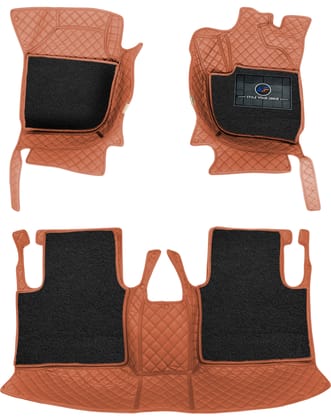 Mini Cooper S Clubman 2020 7D Luxury Car Mat, All Weather Proof, Anti-Skid, 100% Waterproof & Odorless with Unique Diamond Fish Design (24mm Luxury PU Leather, 2 Rows)-Tan Tan