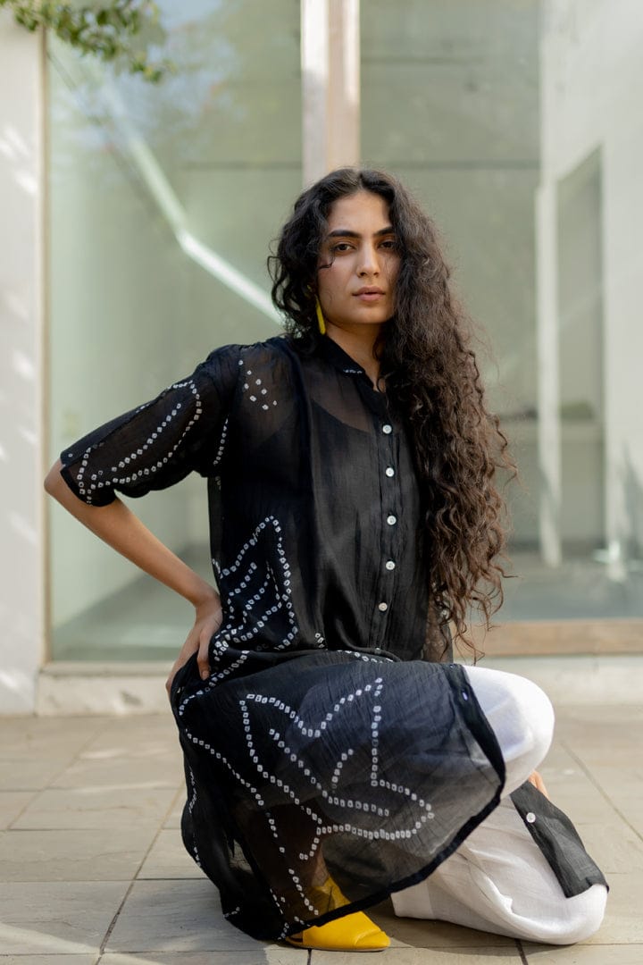Black Bandhani Tunic-S