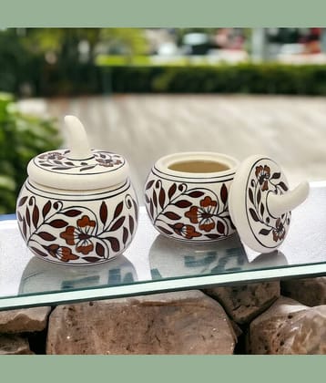 Malaikah Brown Salt Jar Ceramic Brown Salt/Pepper Container ( Set of 2 )