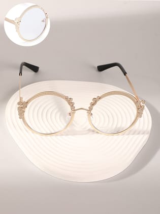 The Renaissance Round Sunglasses - Champayne Gold-Sunglass