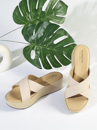 Siya Cream Wedge Heels-36 / Cream