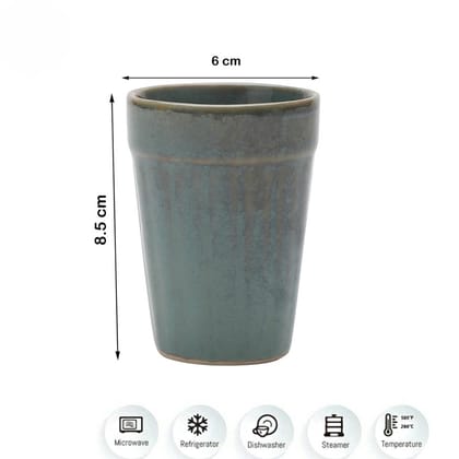 Ceramic Cutting Chai Glasses (set Of 2) 100 Ml Each