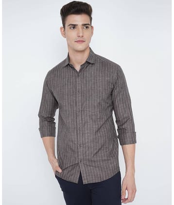 VERTUSY Cotton Blend Regular Fit Striped Full Sleeves Men's Casual Shirt - Grey ( Pack of 1 )