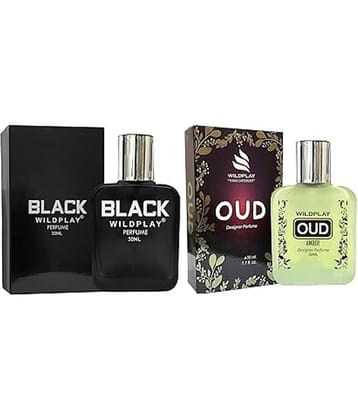 Wildplay Black & Oud 30ml Each Unisex Perfume Deodorant Spray & Perfume for Unisex 60 ml ( Pack of 2 )