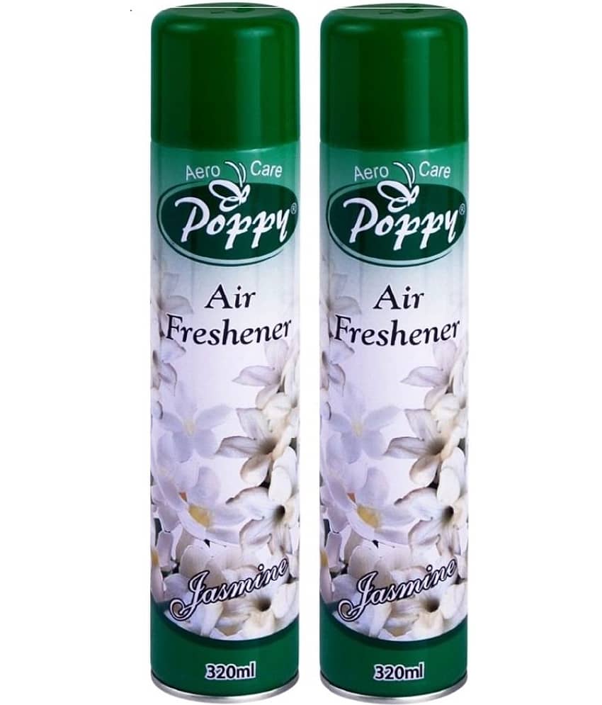 Aero Care Poppy Jasmine Air Freshener Room Fragrant Spray A Wave of Freshness 320 ml (Pack of 2)
