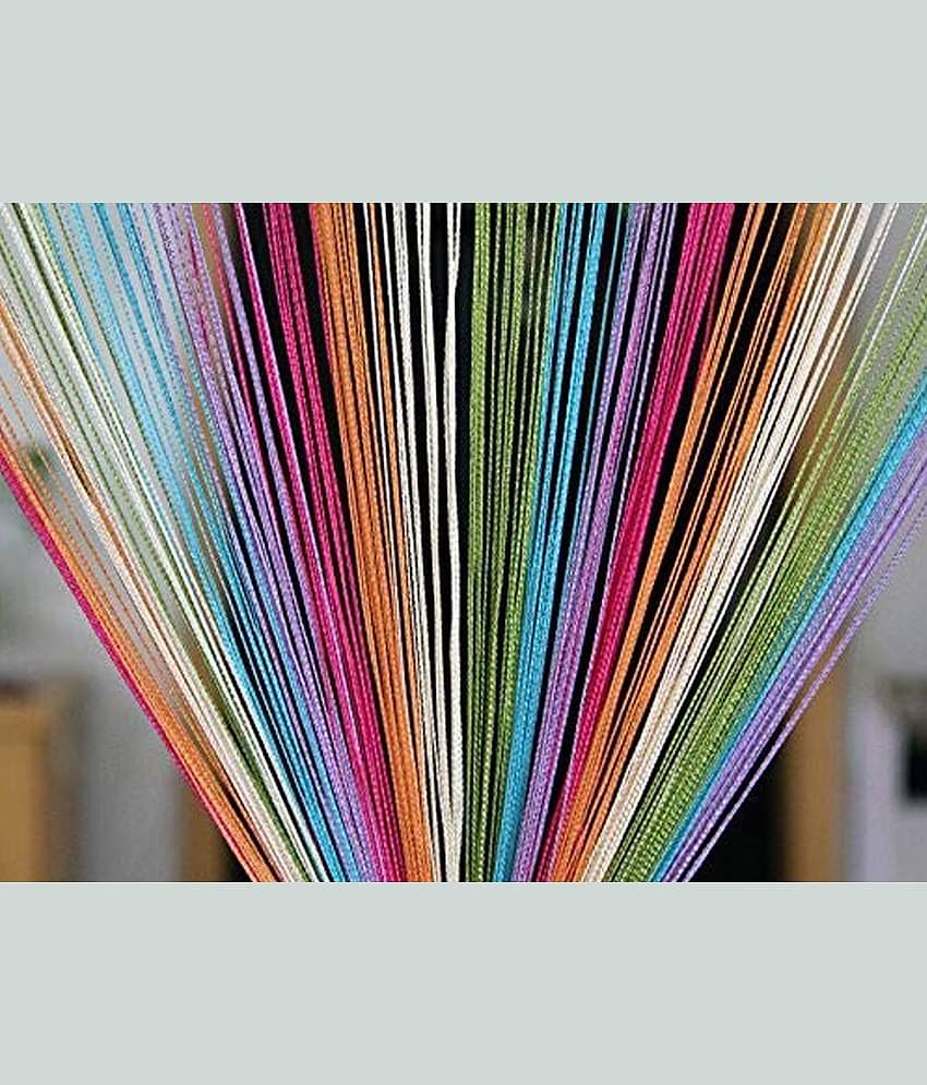 PINDIA String Semi-Transparent Eyelet Curtain 7 ft Single - Green