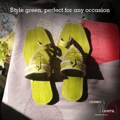 Lime Green Chamba Sandals- Size 36