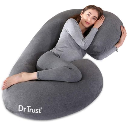 Dr Trust C-Shaped Full Body Pillow | Multi-Purpose Maternity Support Pillow for Relaxing Sleep | 362