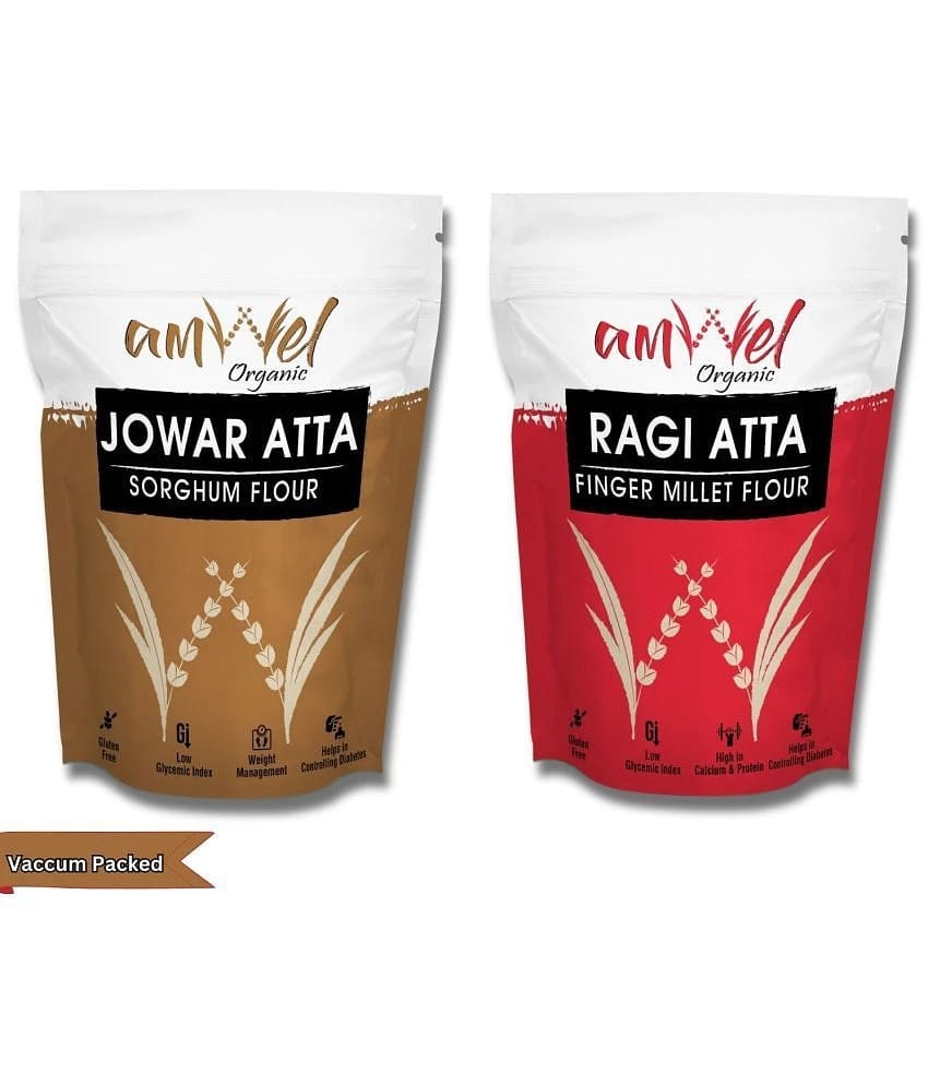 Amwel Jowar Atta 450g + Ragi Atta 450g 900 gm Pack of 2