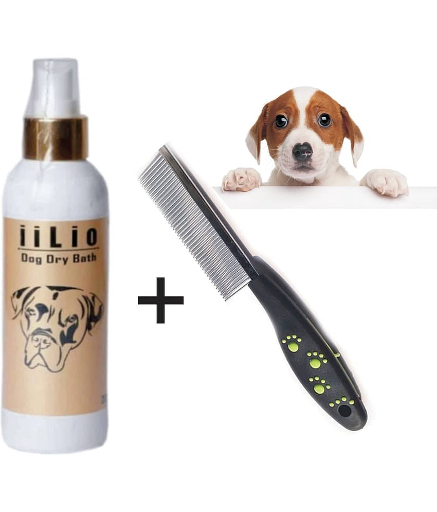 Anti dandruff, Anti fungal, Anti Itching  Dog Dry Bath Shampoo (150ml) with Pet Comb