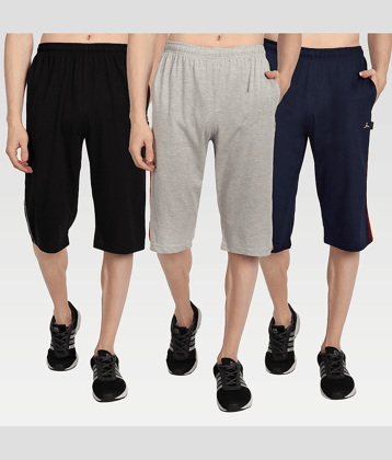 Zeffit - Multi Cotton Blend Men's Three-Fourths ( Pack of 3 )